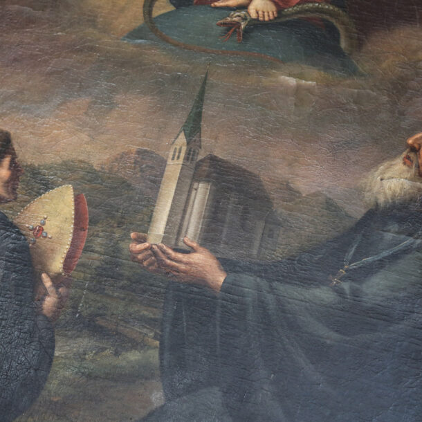 Die Eremiten Otto und Adalbert auf einem Altarbild in der Pfarrkirche St. Margareth in Bayrischzell